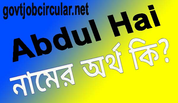 আব্দুল হাই নামের অর্থ কি (Abdul Hai Name Meaning In Bengali)